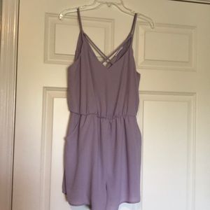 Light purple romper.